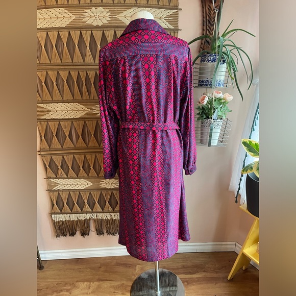 Vintage Bright Purple & Pink All Over Print 'Nat Gordon' Midi Day Dress - Picture 5 of 13